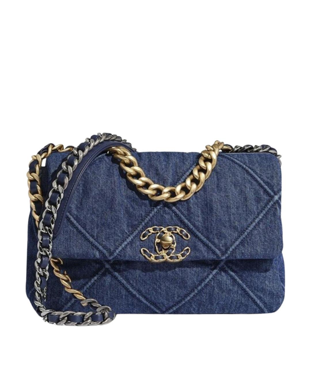 CHANEL Синяя тканевая сумка через плечо, фото 1