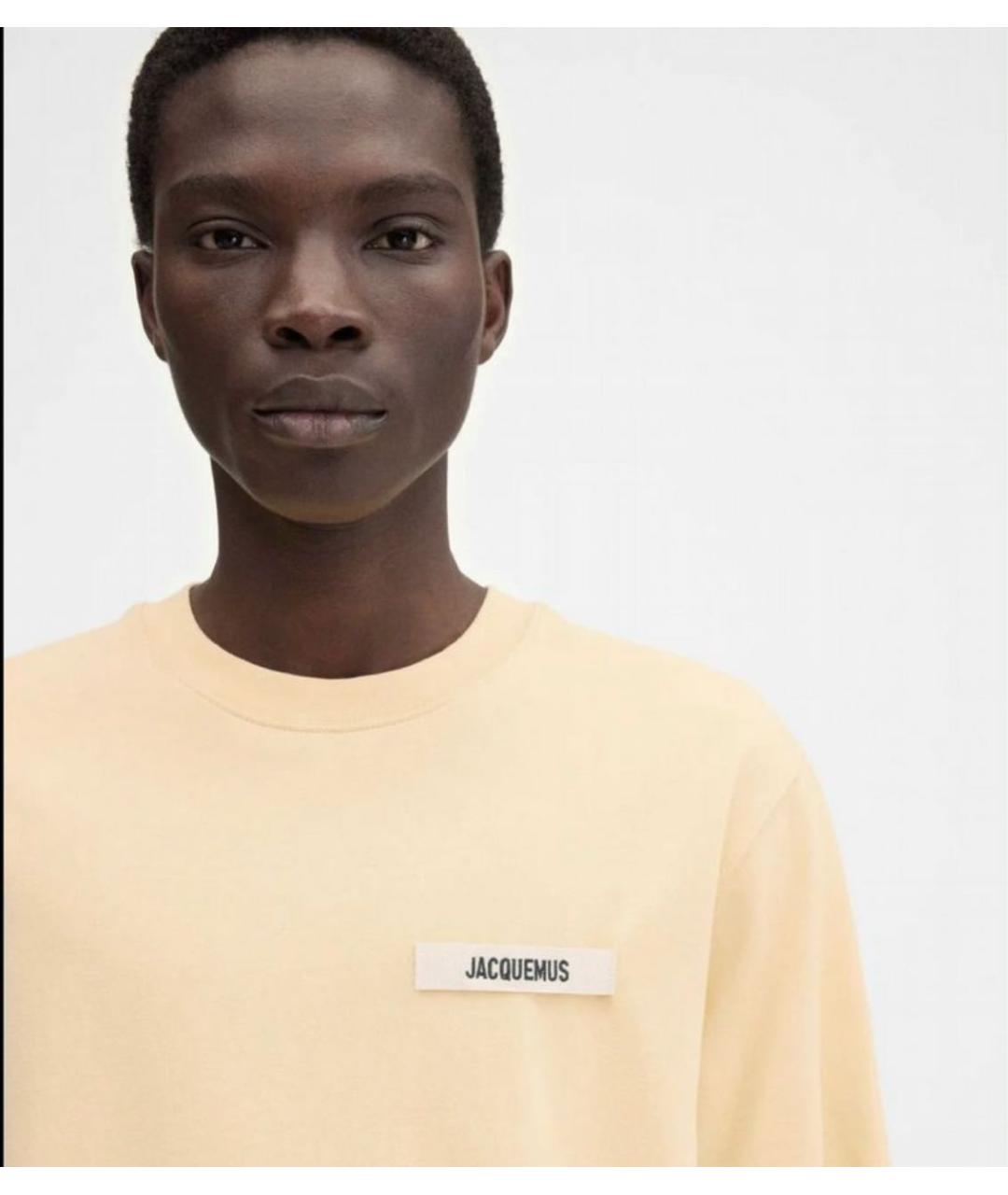 JACQUEMUS Желтая хлопковая футболка, фото 8