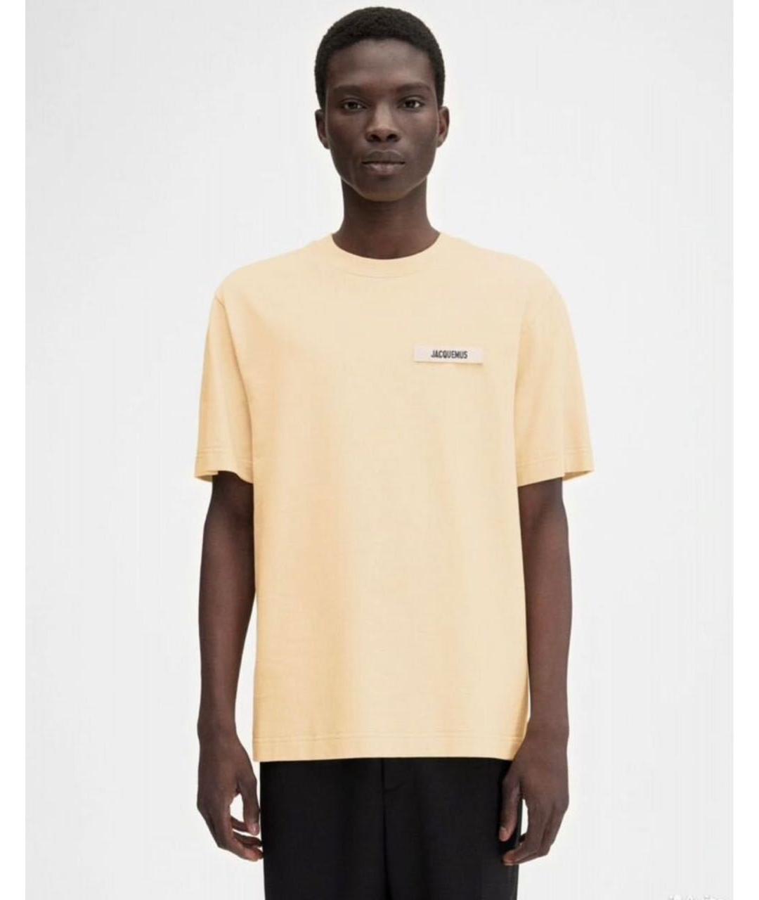 JACQUEMUS Желтая хлопковая футболка, фото 7