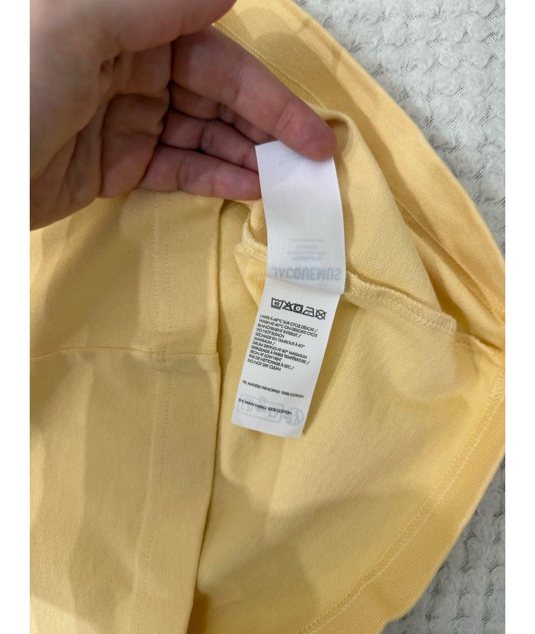 JACQUEMUS Желтая хлопковая футболка, фото 4