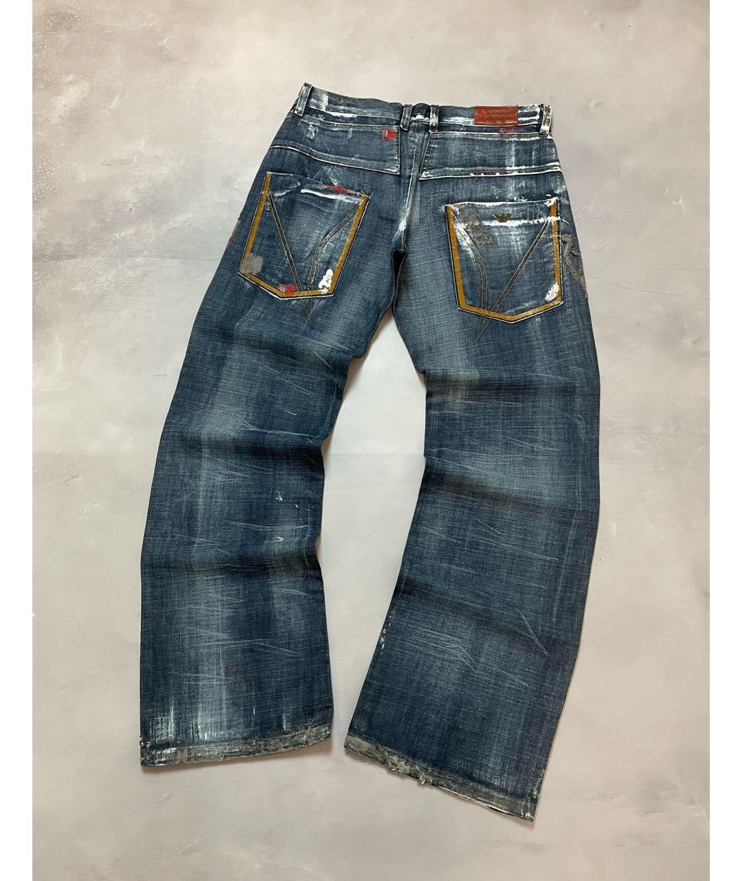 ARMANI JEANS Синие хлопковые прямые джинсы, фото 9
