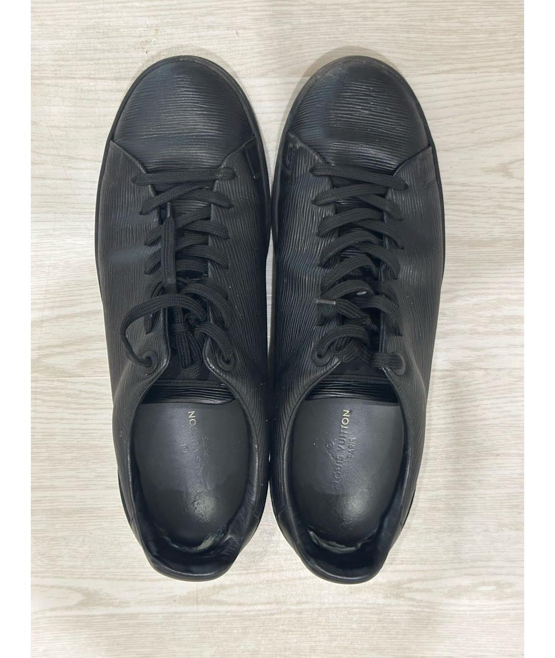 LOUIS VUITTON Черные кожаные низкие кроссовки / кеды, фото 2