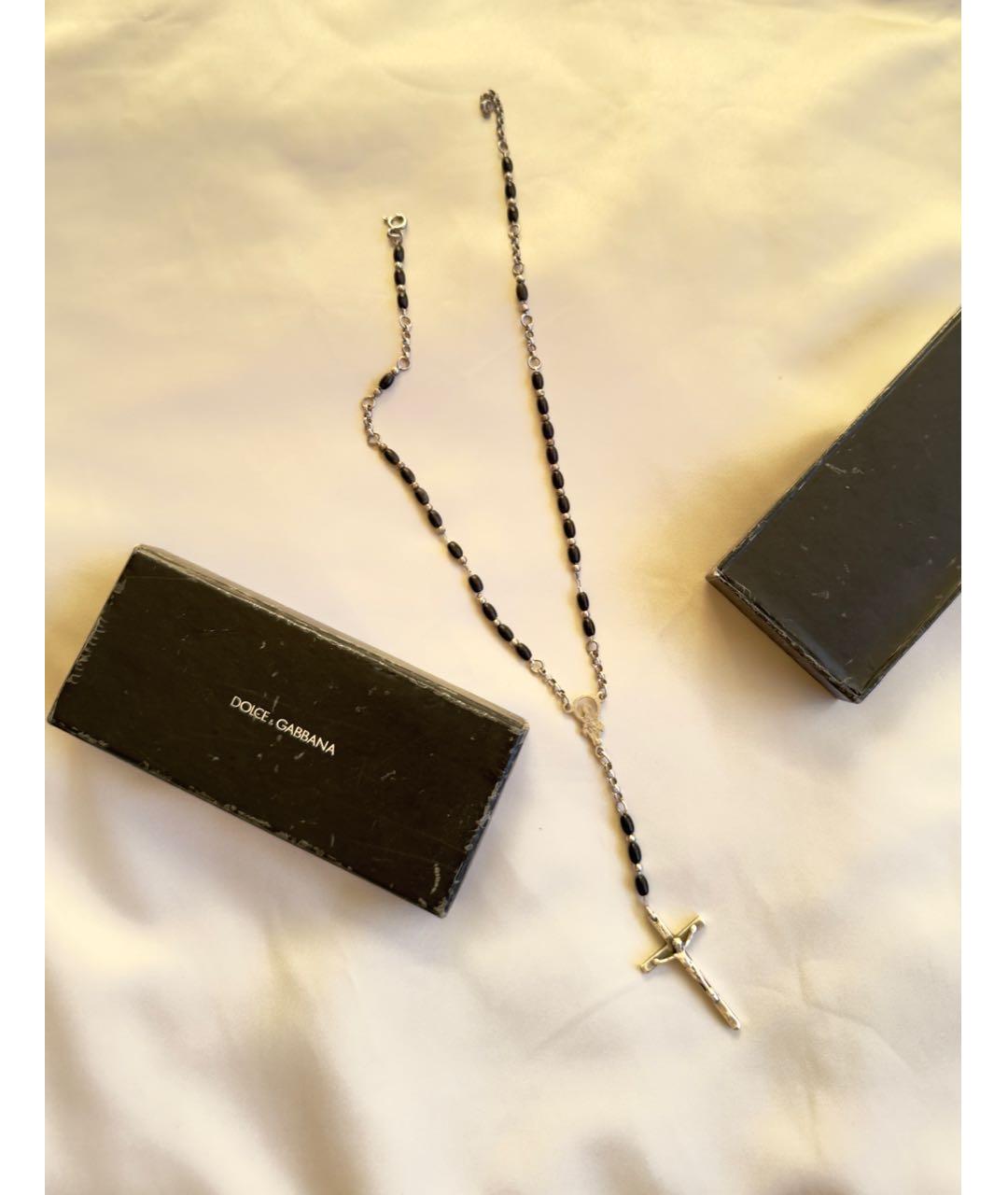 DOLCE&GABBANA Черное серебряное колье, фото 5
