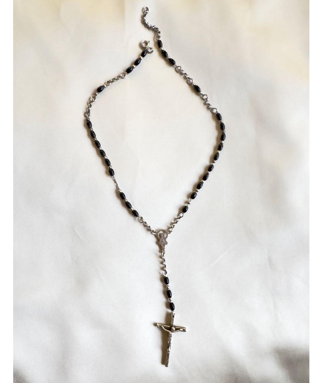 DOLCE&GABBANA Черное серебряное колье, фото 8