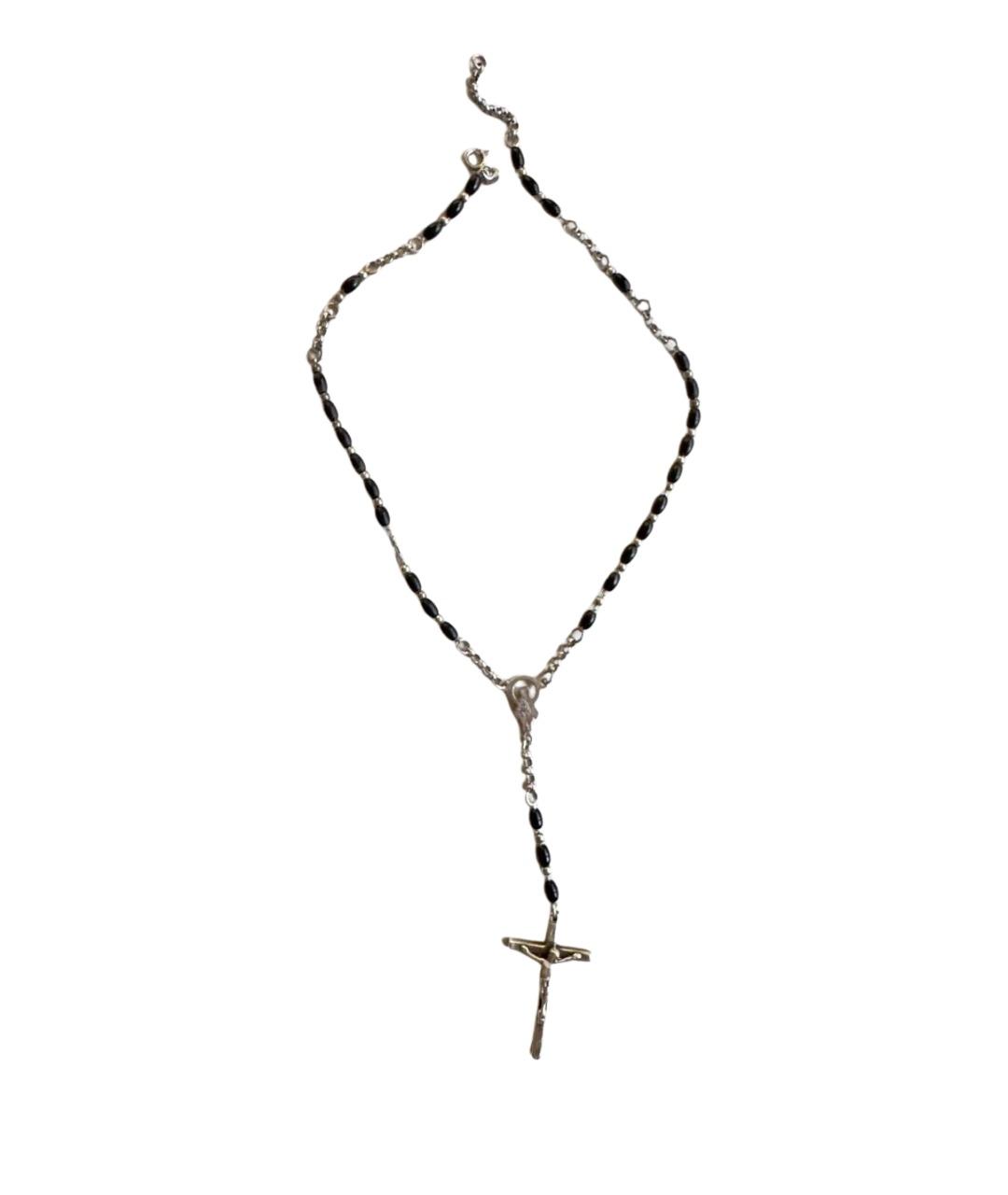DOLCE&GABBANA Черное серебряное колье, фото 1