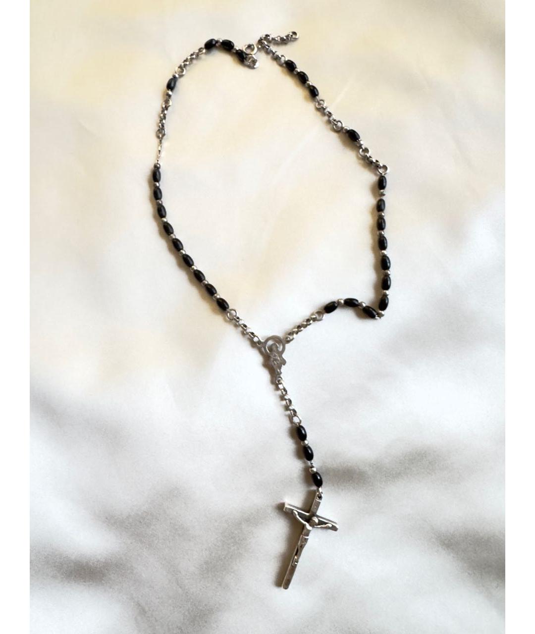 DOLCE&GABBANA Черное серебряное колье, фото 2