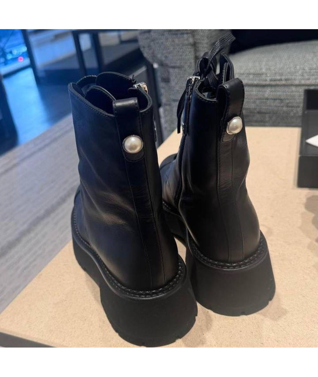 CHANEL Черные кожаные ботинки, фото 3