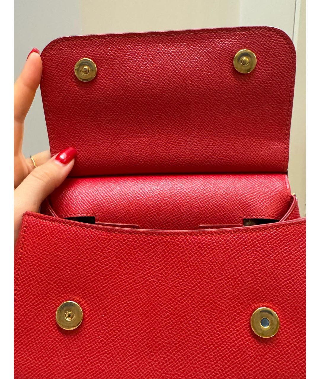 DOLCE&GABBANA Красная кожаная сумка через плечо, фото 8