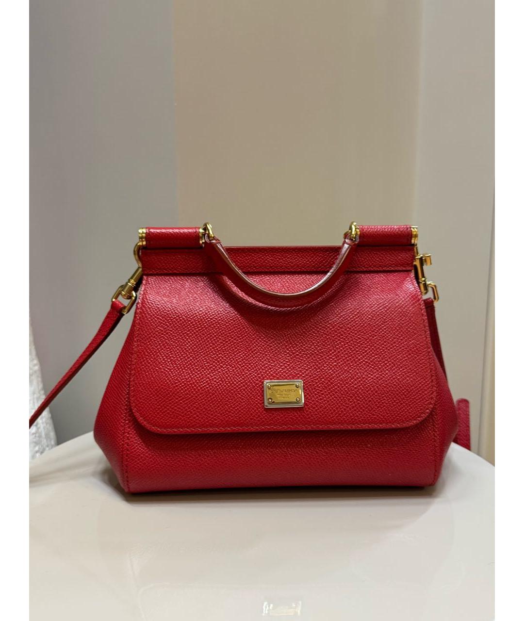 DOLCE&GABBANA Красная кожаная сумка через плечо, фото 9