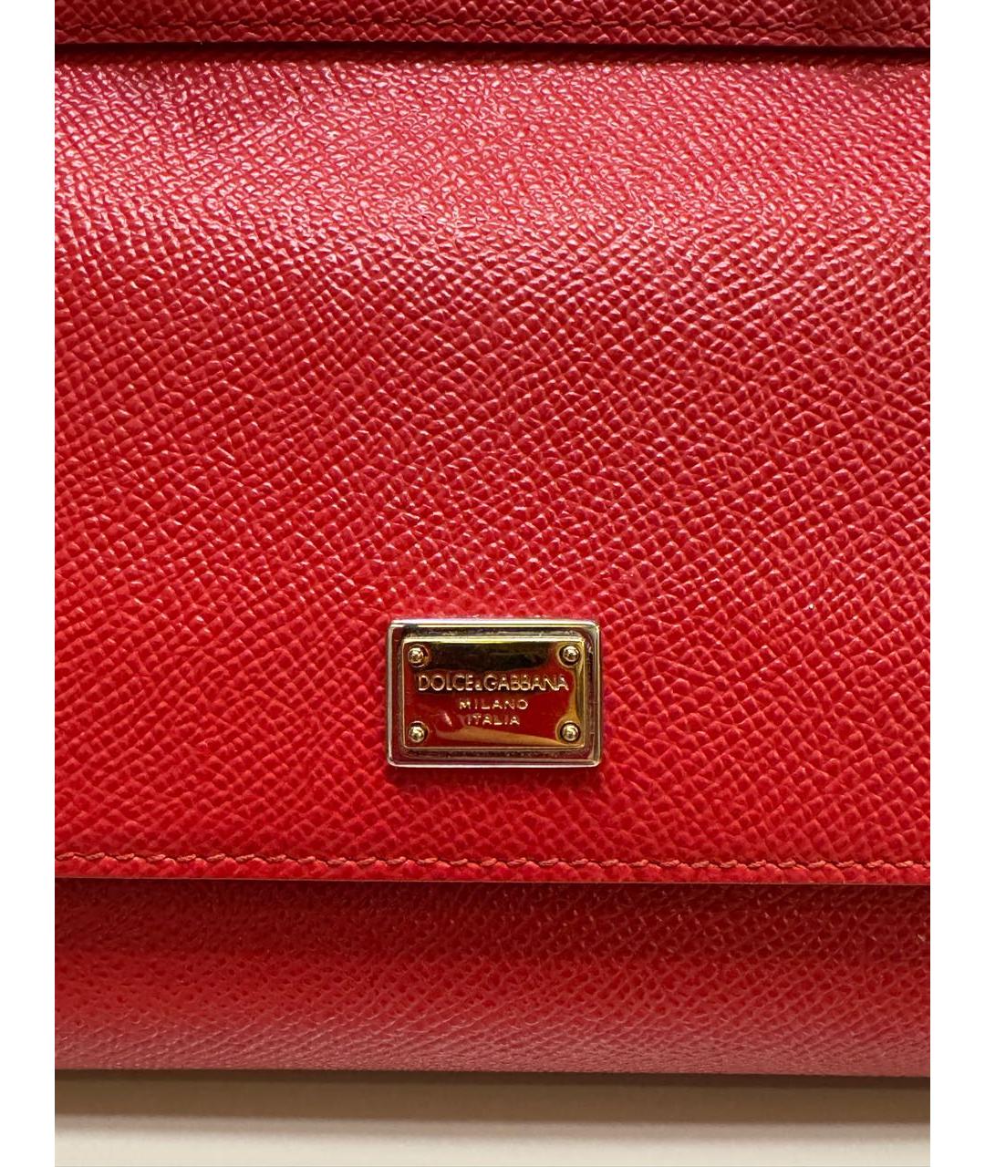 DOLCE&GABBANA Красная кожаная сумка через плечо, фото 5