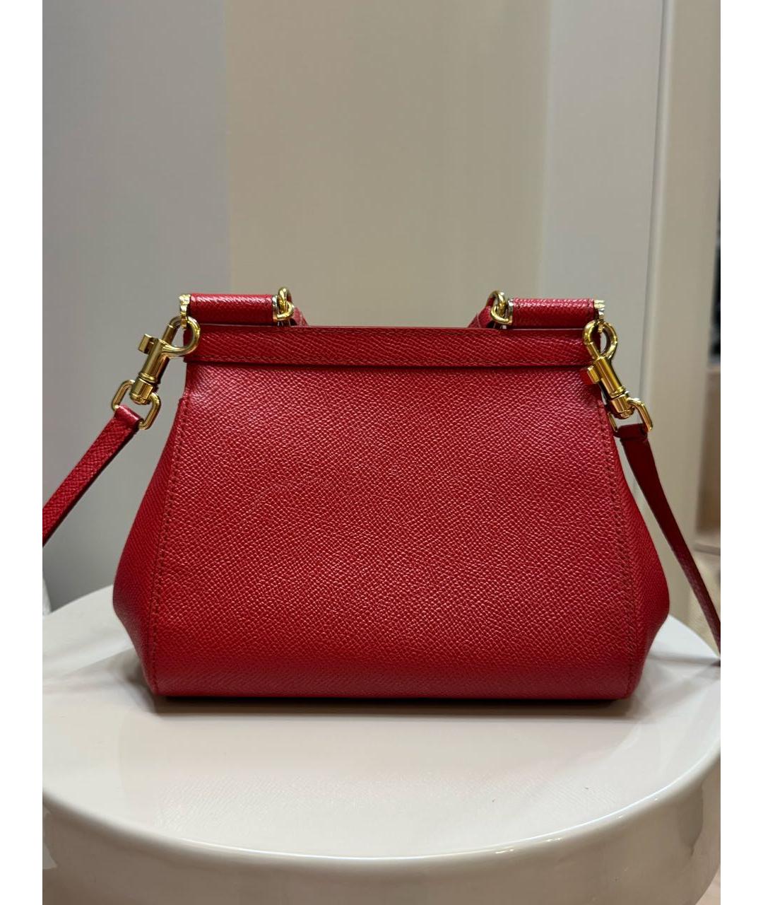 DOLCE&GABBANA Красная кожаная сумка через плечо, фото 3