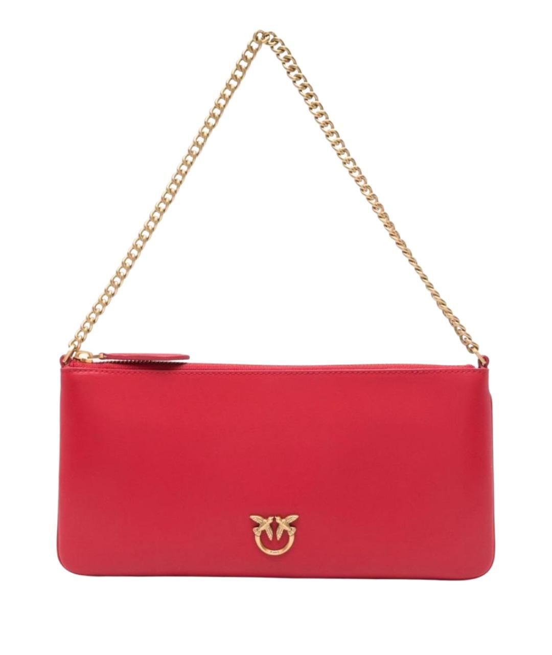 PINKO Красная кожаная сумка с короткими ручками, фото 1
