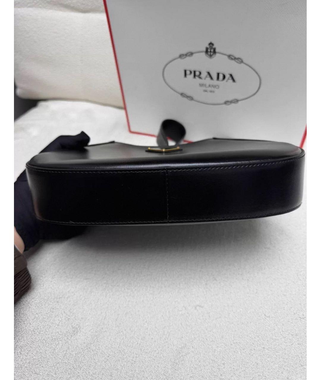 PRADA Черная кожаная сумка с короткими ручками, фото 7