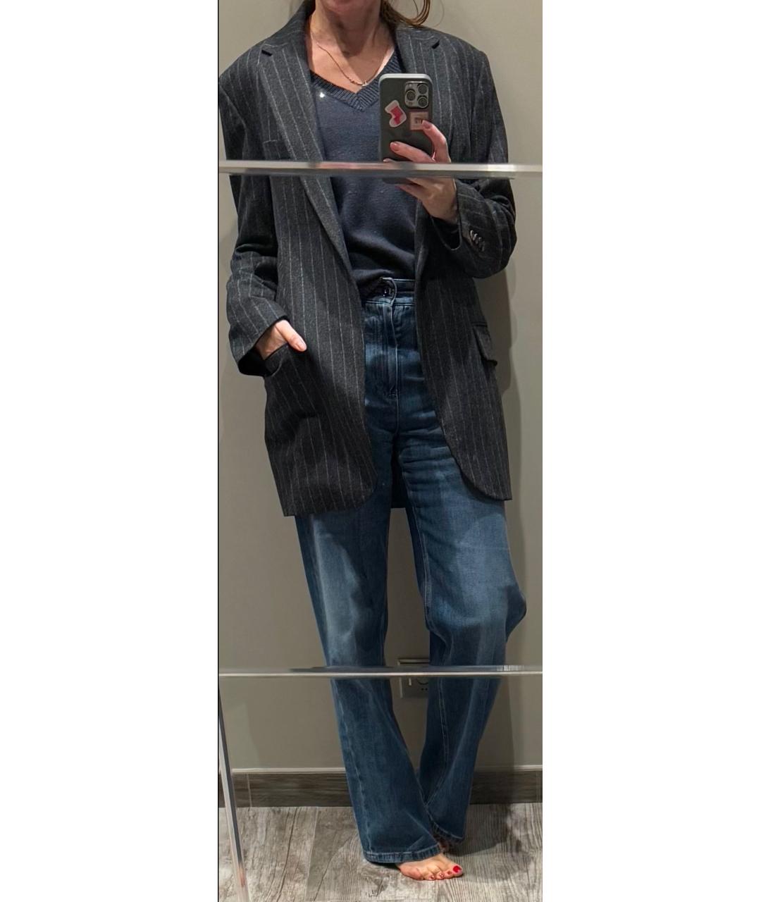 BRUNELLO CUCINELLI Серый шерстяной жакет/пиджак, фото 4