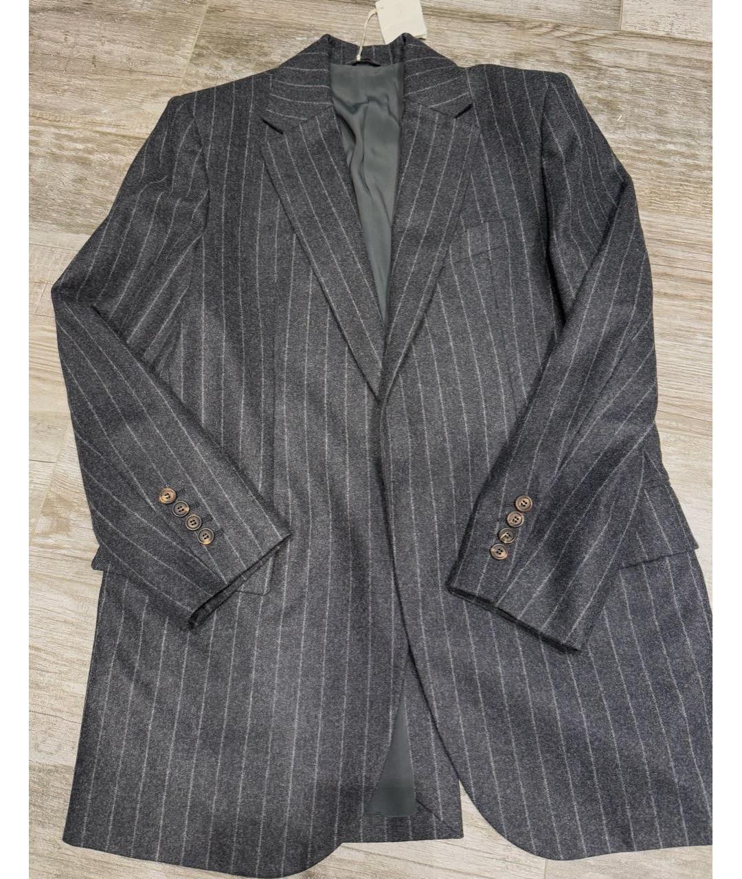 BRUNELLO CUCINELLI Серый шерстяной жакет/пиджак, фото 8