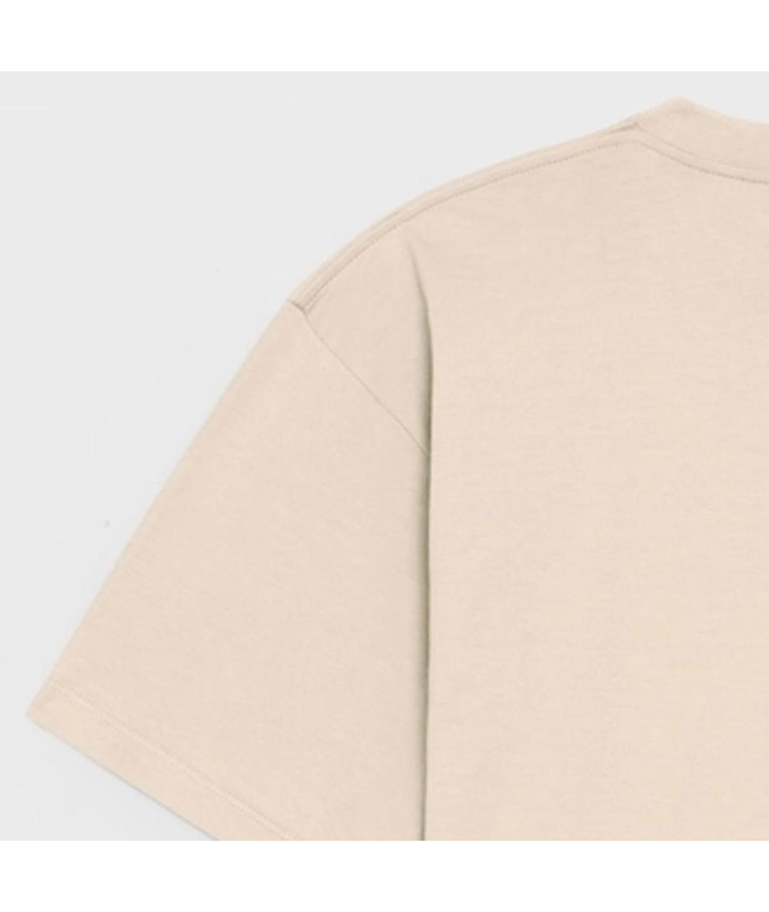 CELINE Бежевая хлопковая футболка, фото 5
