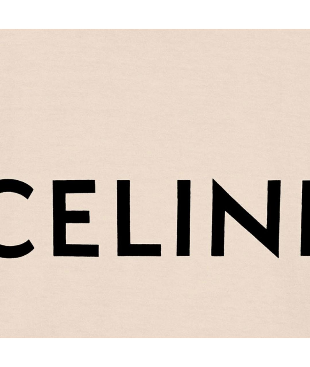 CELINE Бежевая хлопковая футболка, фото 3