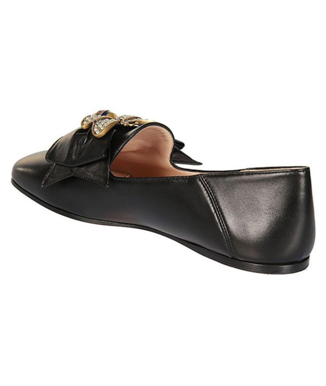GUCCI Черные кожаные балетки, фото 4