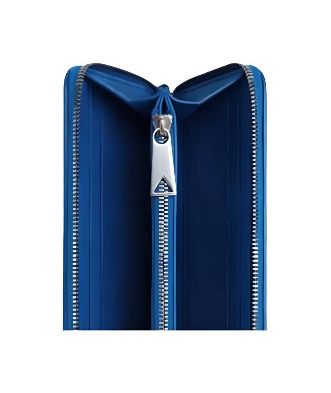 BOTTEGA VENETA Синий кожаный кошелек, фото 5