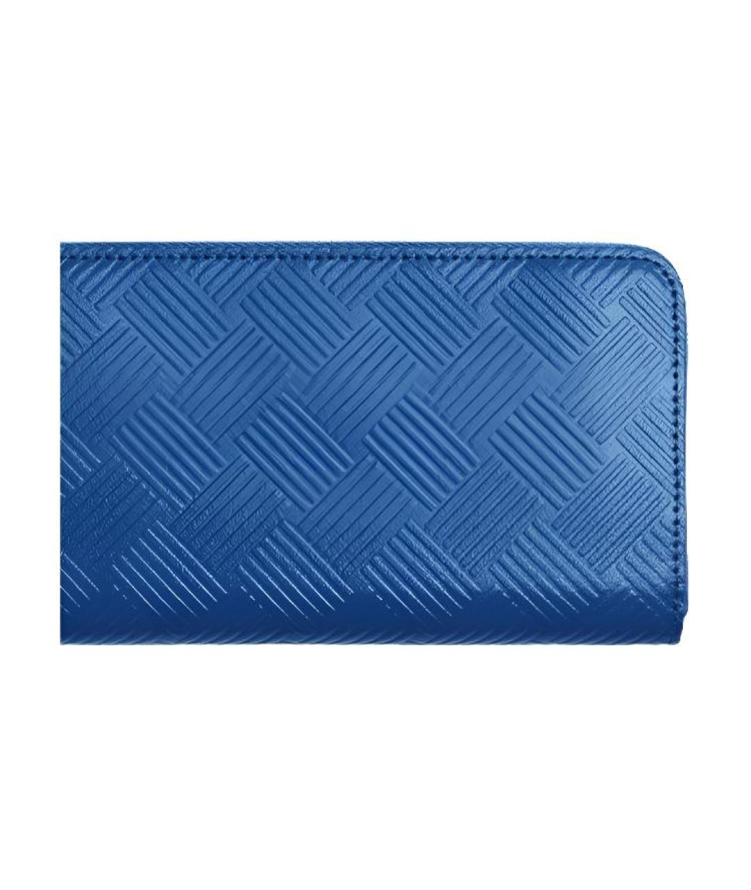 BOTTEGA VENETA Синий кожаный кошелек, фото 3