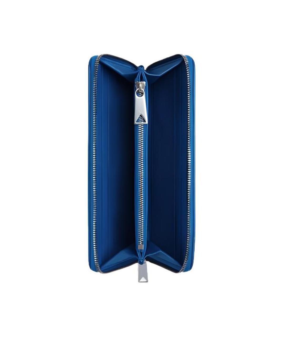 BOTTEGA VENETA Синий кожаный кошелек, фото 2