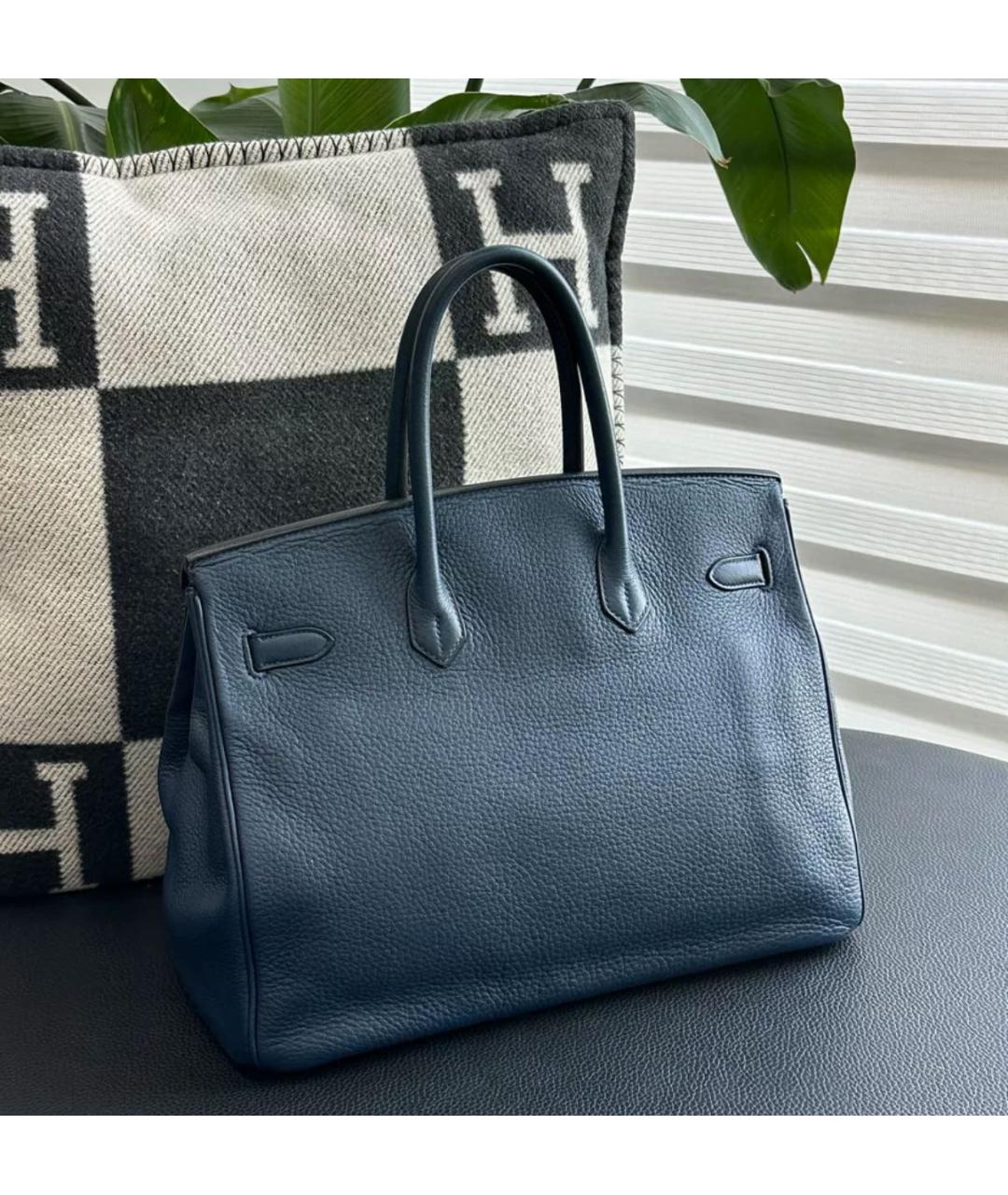 HERMES Черная кожаная сумка с короткими ручками, фото 2