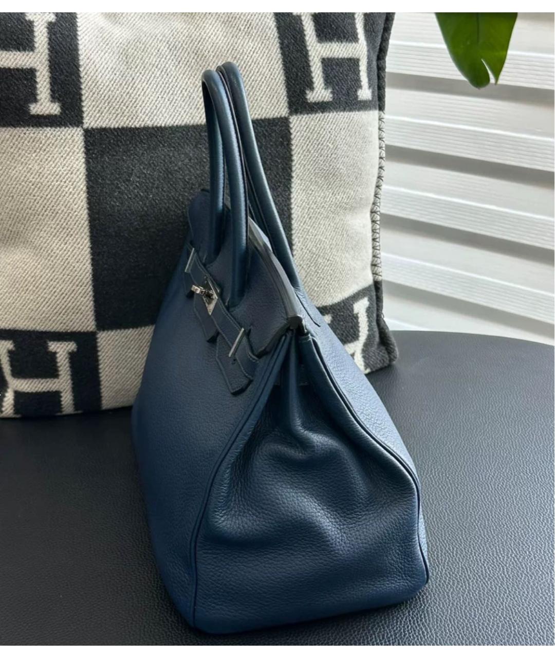 HERMES Черная кожаная сумка с короткими ручками, фото 6