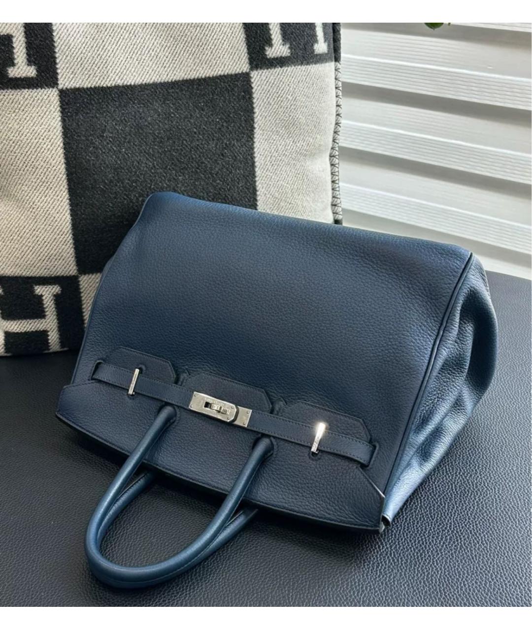 HERMES Черная кожаная сумка с короткими ручками, фото 4