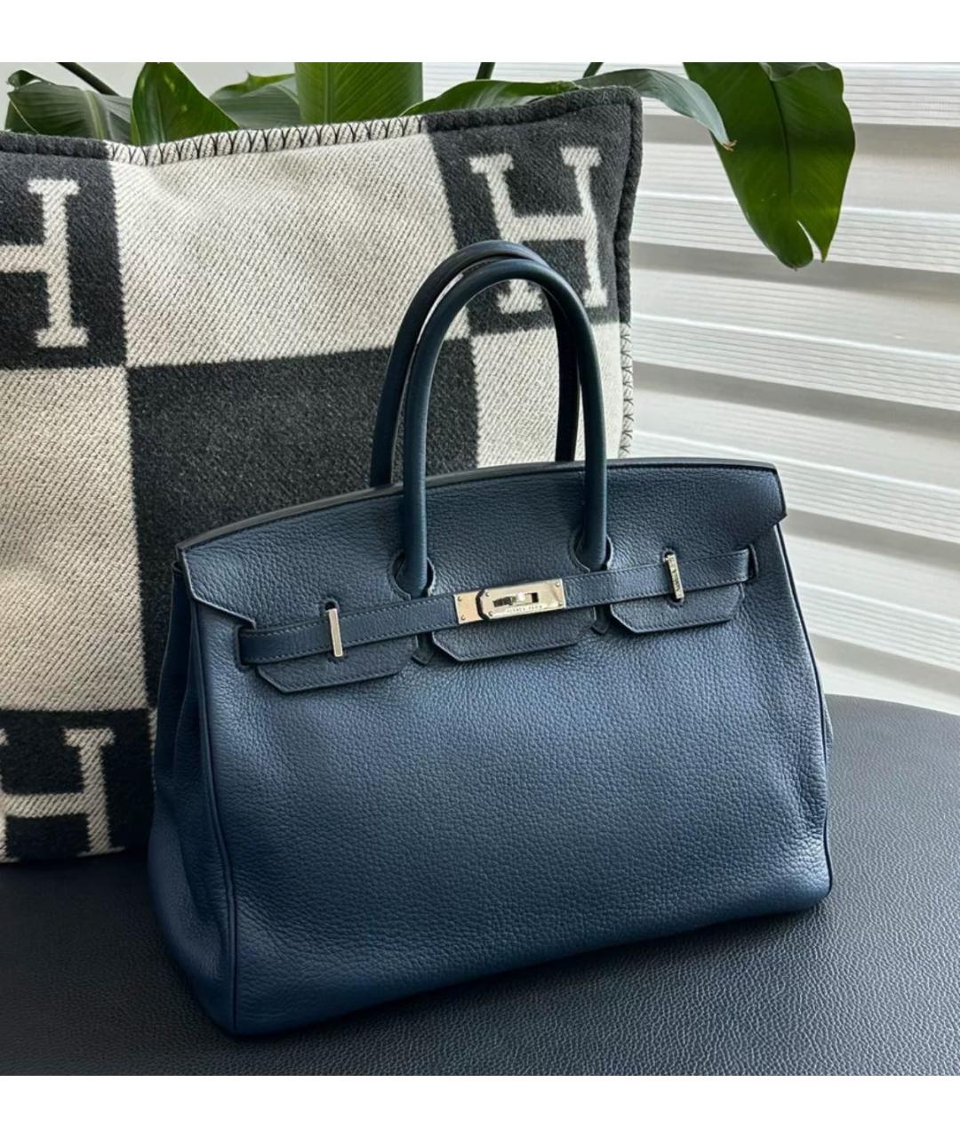 HERMES Черная кожаная сумка с короткими ручками, фото 7