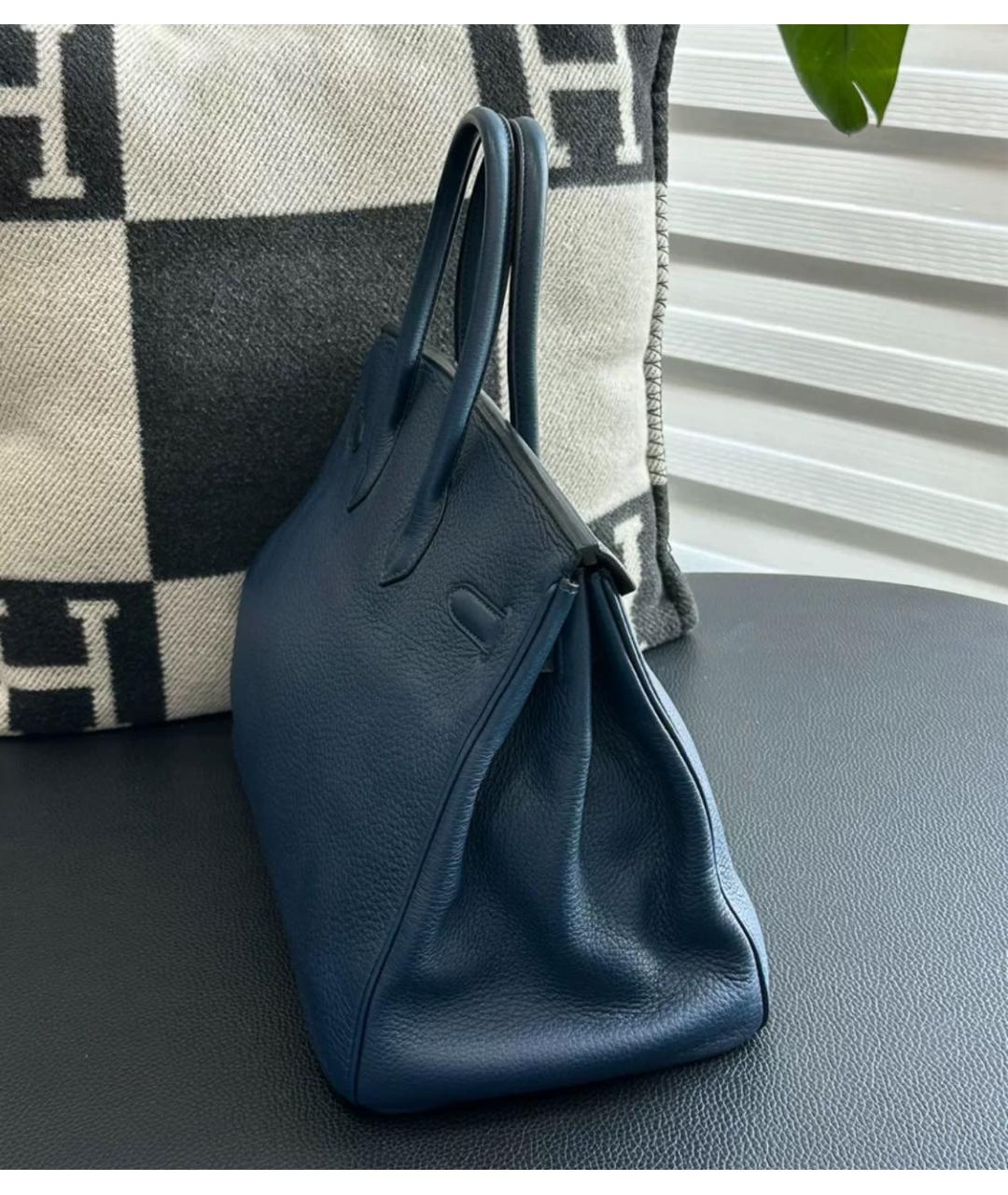 HERMES Черная кожаная сумка с короткими ручками, фото 5