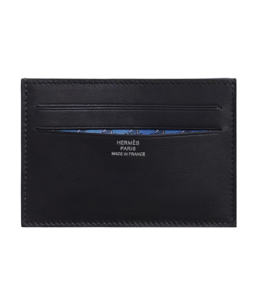 HERMES Черный кожаный кардхолдер, фото 1