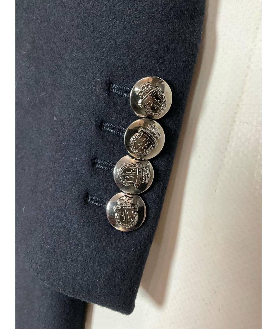 BILLIONAIRE Синее шерстяное пальто, фото 4