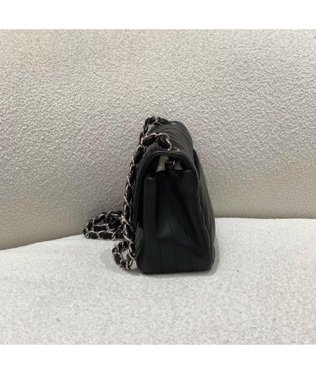CHANEL Черная кожаная сумка через плечо, фото 6