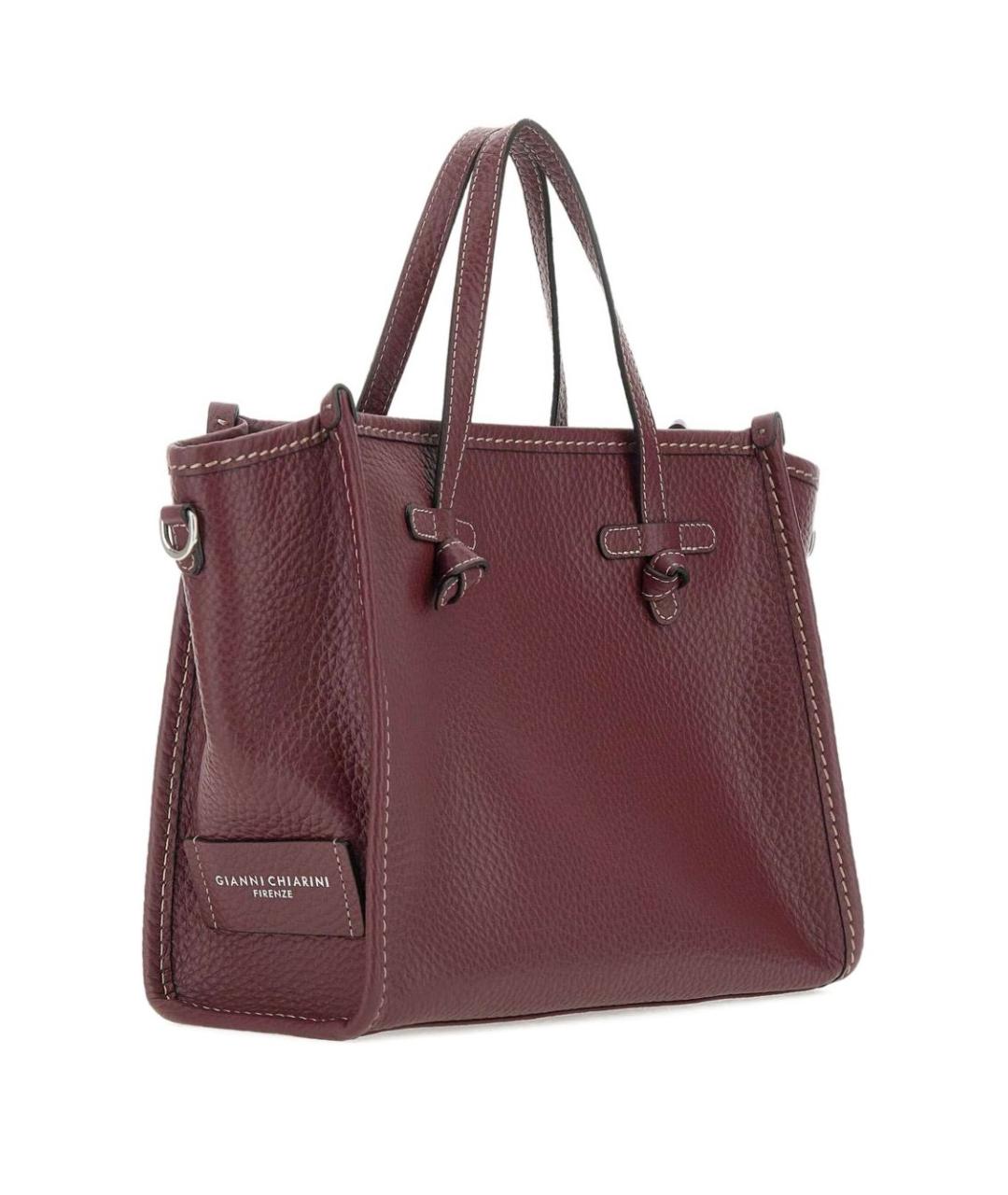 Gianni Chiarini Бордовая кожаная сумка тоут, фото 2