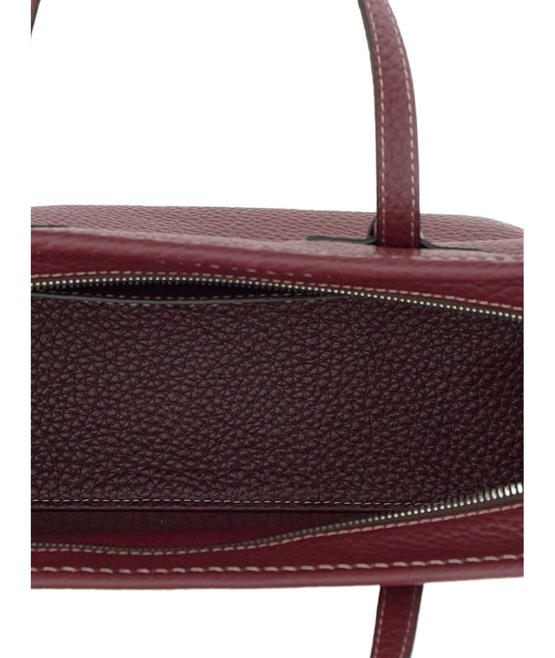 Gianni Chiarini Бордовая кожаная сумка тоут, фото 5