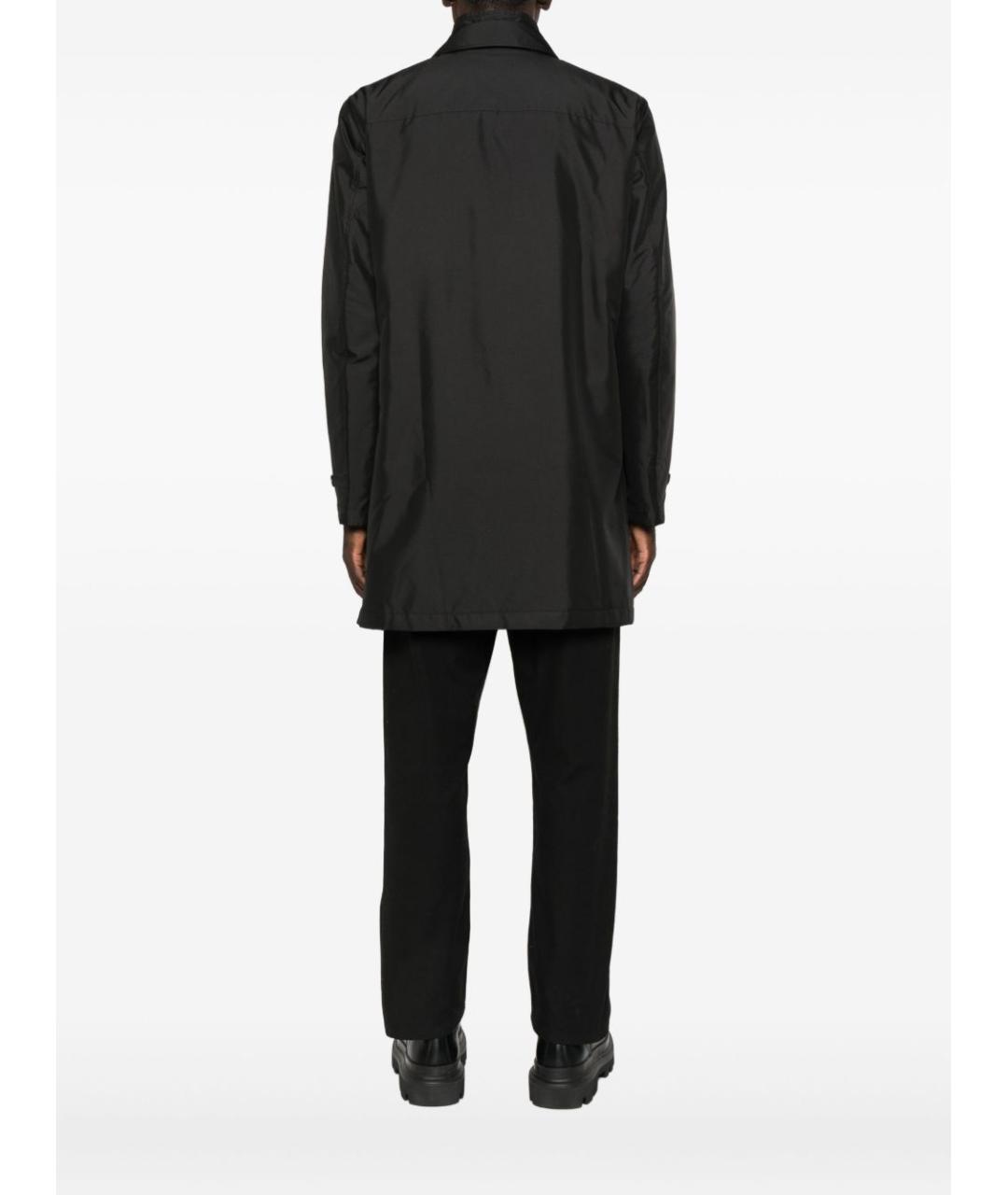 FAY Черное полиэстеровое пальто, фото 4