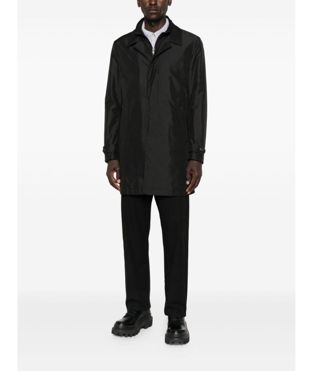 FAY Черное полиэстеровое пальто, фото 2