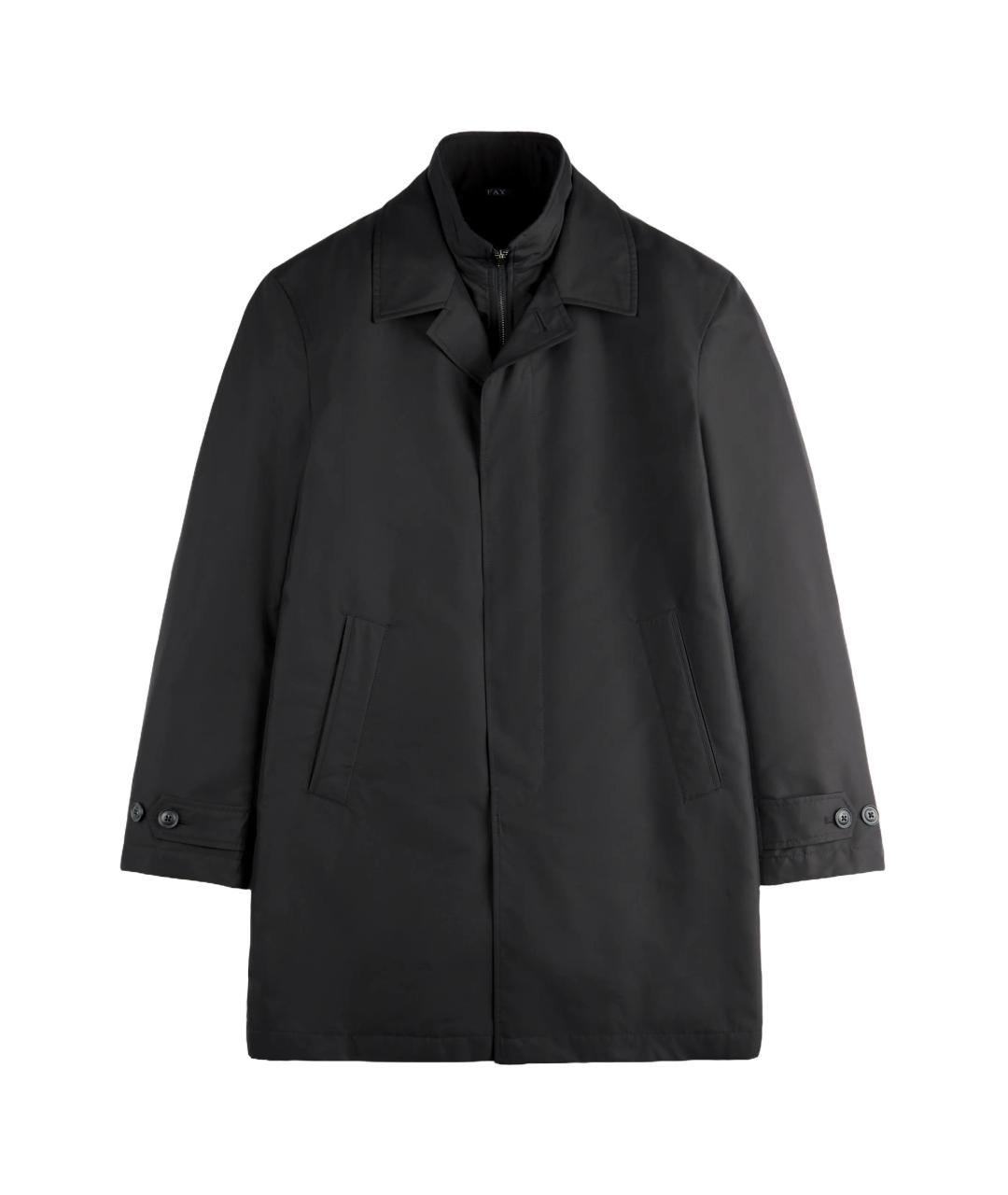 FAY Черное полиэстеровое пальто, фото 1