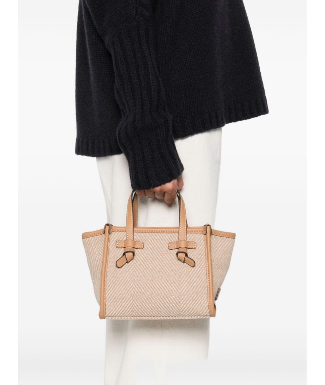 Gianni Chiarini Бежевая тканевая сумка тоут, фото 4