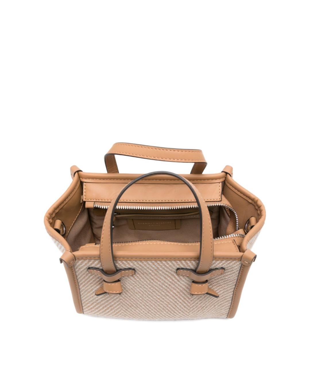 Gianni Chiarini Бежевая тканевая сумка тоут, фото 5