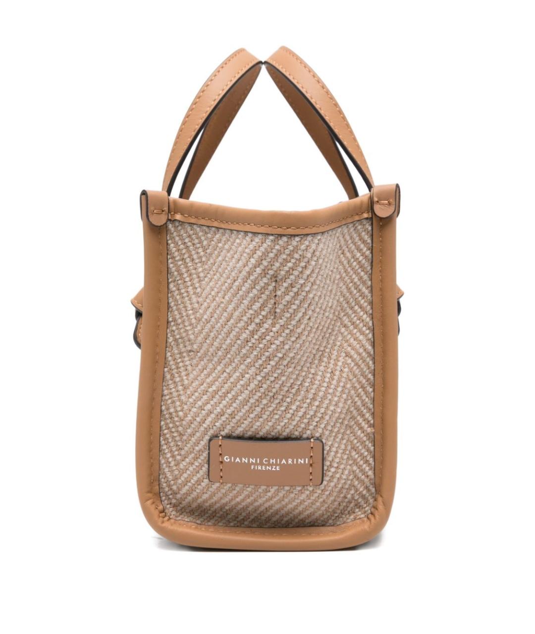Gianni Chiarini Бежевая тканевая сумка тоут, фото 3