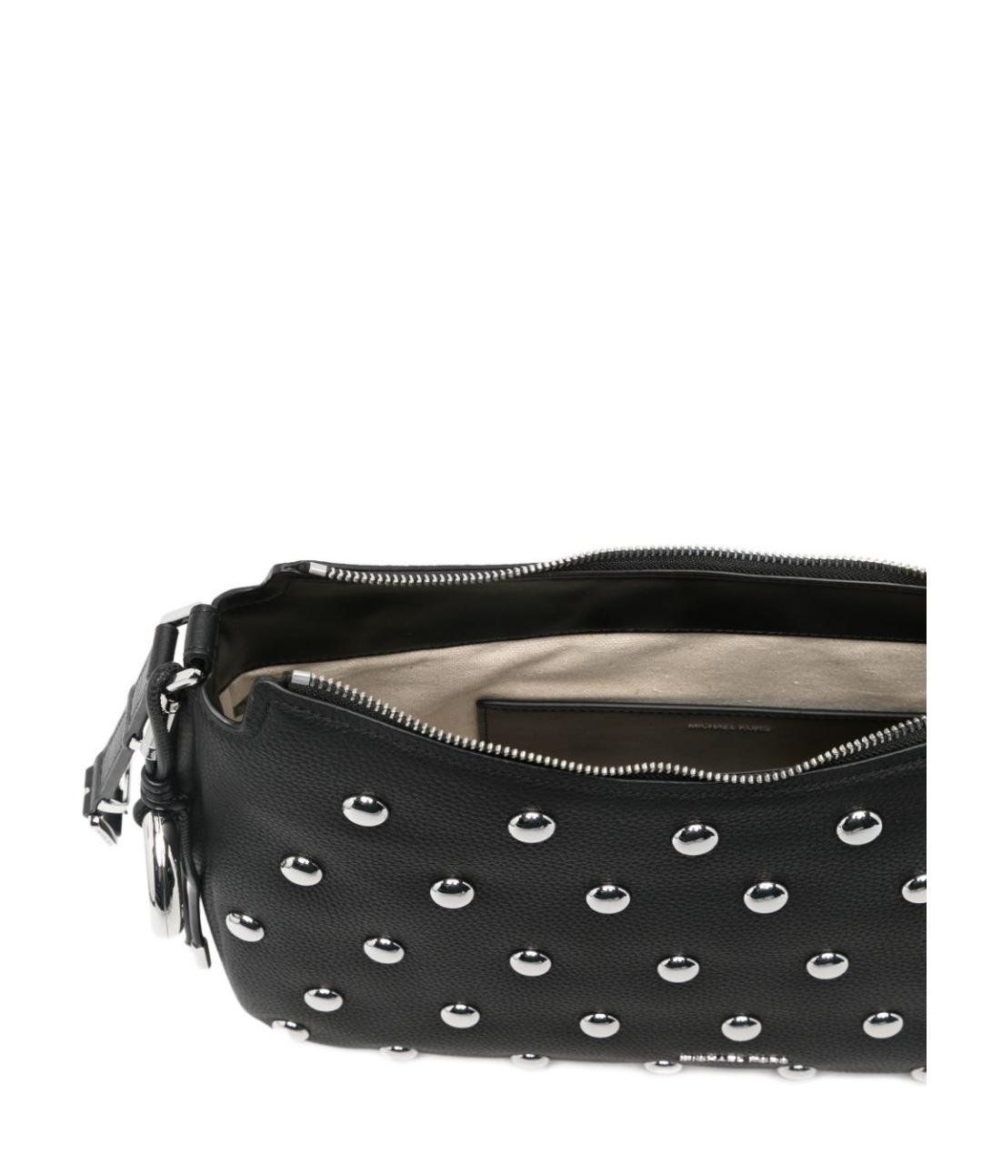 MICHAEL KORS Черная кожаная сумка через плечо, фото 2