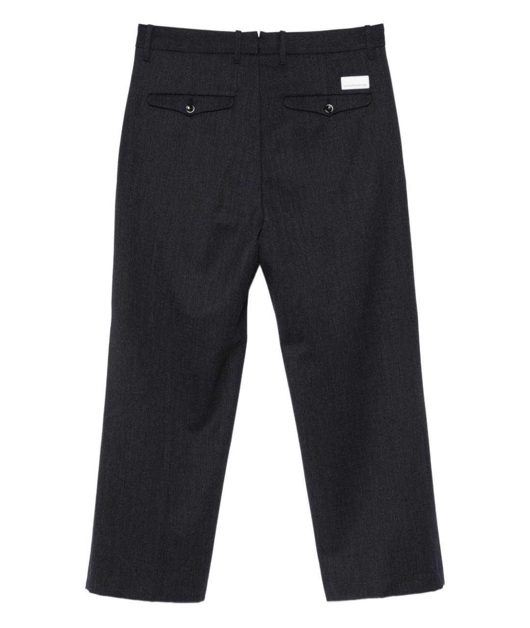 NINE IN THE MORNING Темно-синие шерстяные повседневные брюки, фото 3