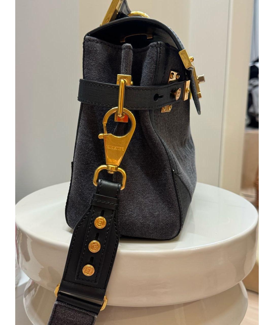 BALMAIN Темно-синяя тканевая сумка через плечо, фото 2