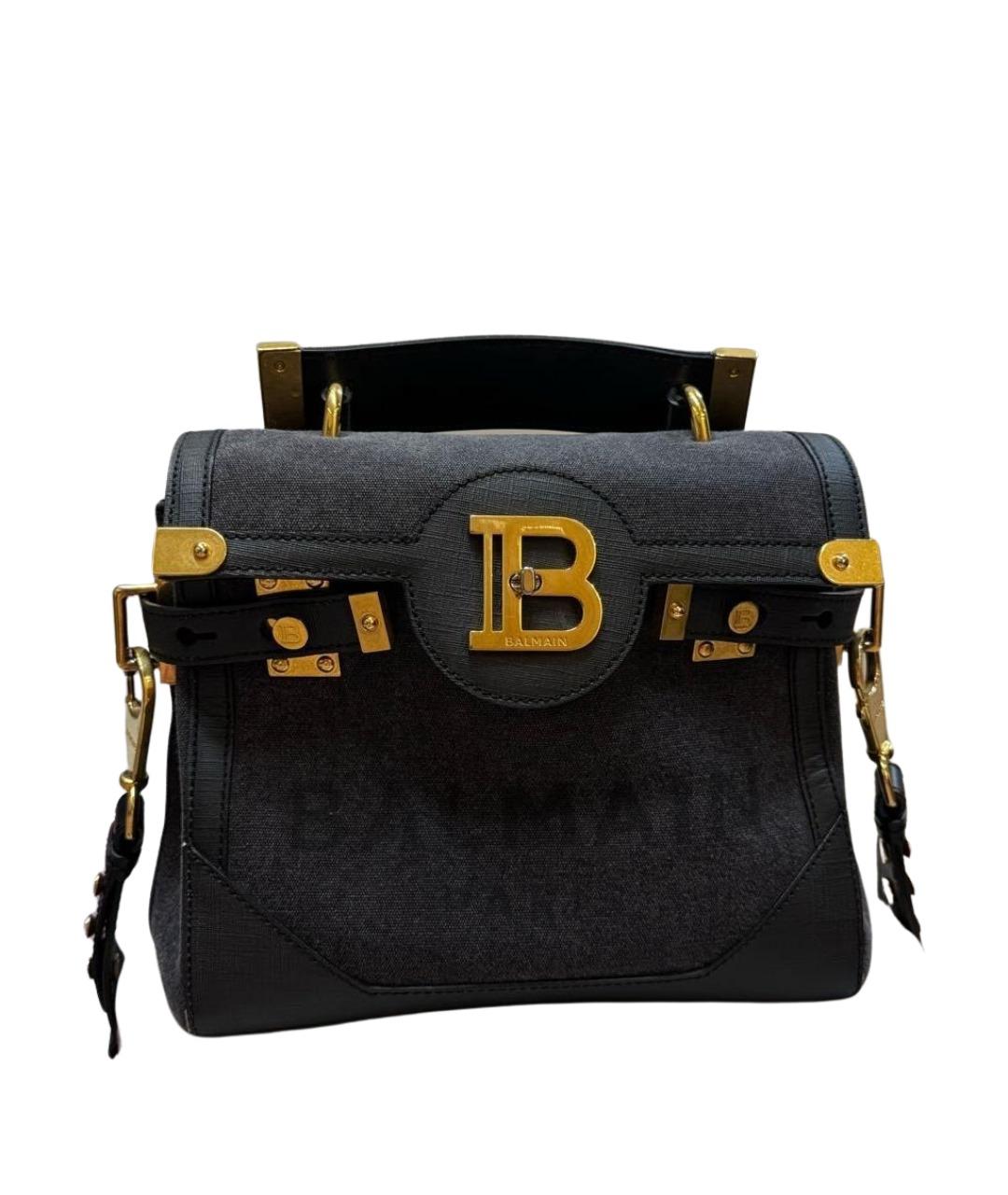 BALMAIN Темно-синяя тканевая сумка через плечо, фото 1