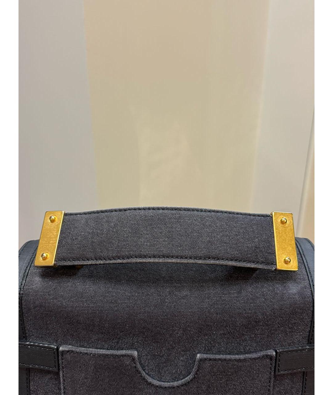 BALMAIN Темно-синяя тканевая сумка через плечо, фото 5