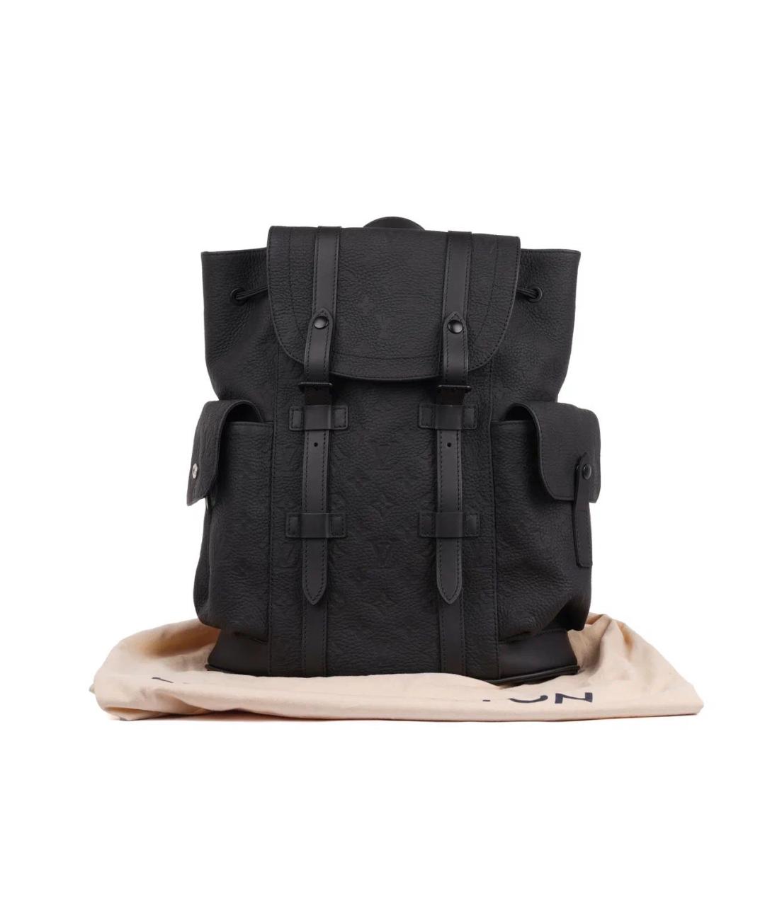 LOUIS VUITTON Черный кожаный рюкзак, фото 2