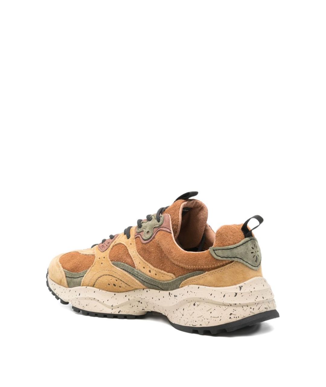 Flower Mountain Бежевые кожаные низкие кроссовки / кеды, фото 2