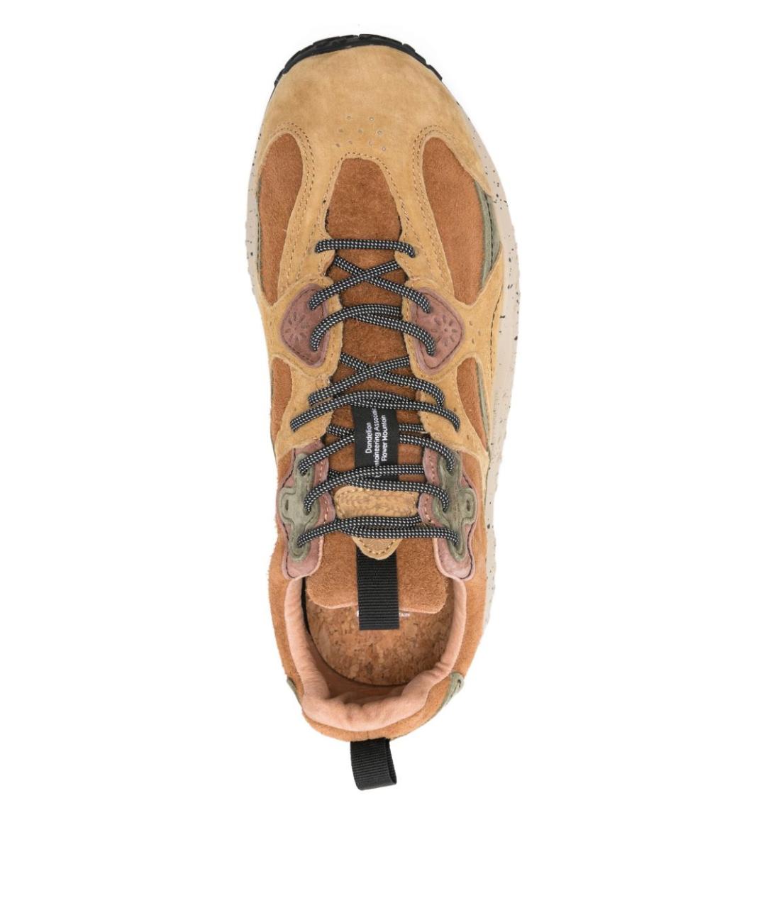 Flower Mountain Бежевые кожаные низкие кроссовки / кеды, фото 3