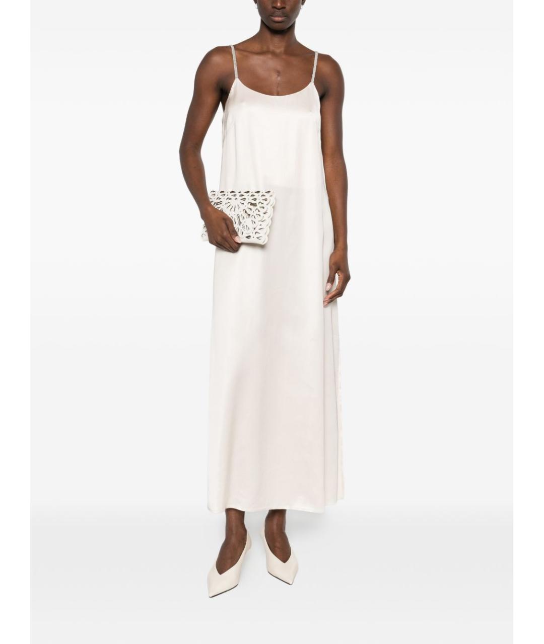 PESERICO Бежевое вискозное повседневное платье, фото 2